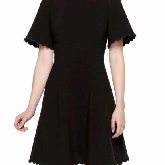 Kate Spade Black Mini Dress with Scalloped Trim - Picture 1 of 6